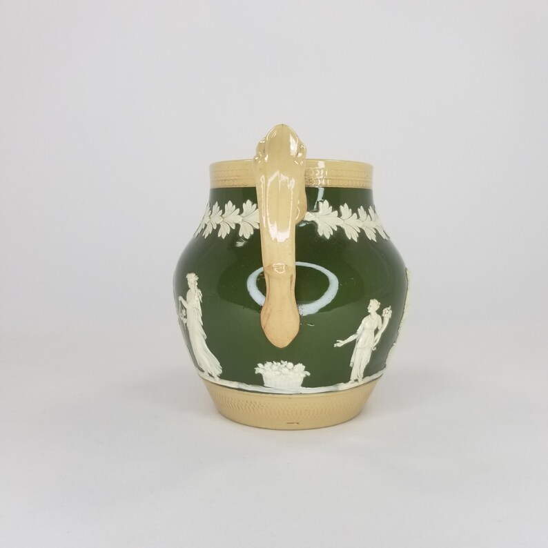 Antique Copeland Spode Green Jasperware Pitcher Copeland Etsy
