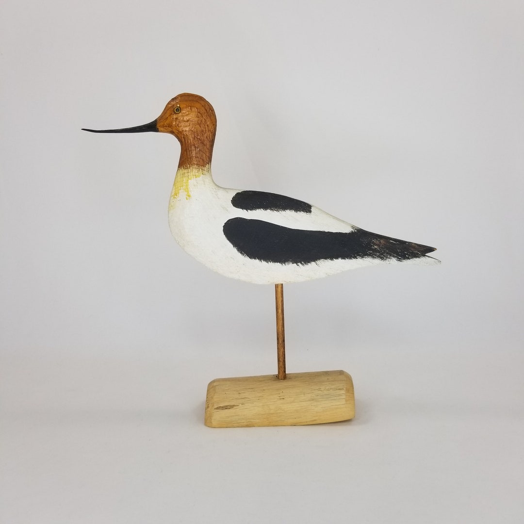 Handmade Wooden Hand Carved Shore Bird, Wooden Hand Carved Shore Bird, Hand Carved Wooden Shore