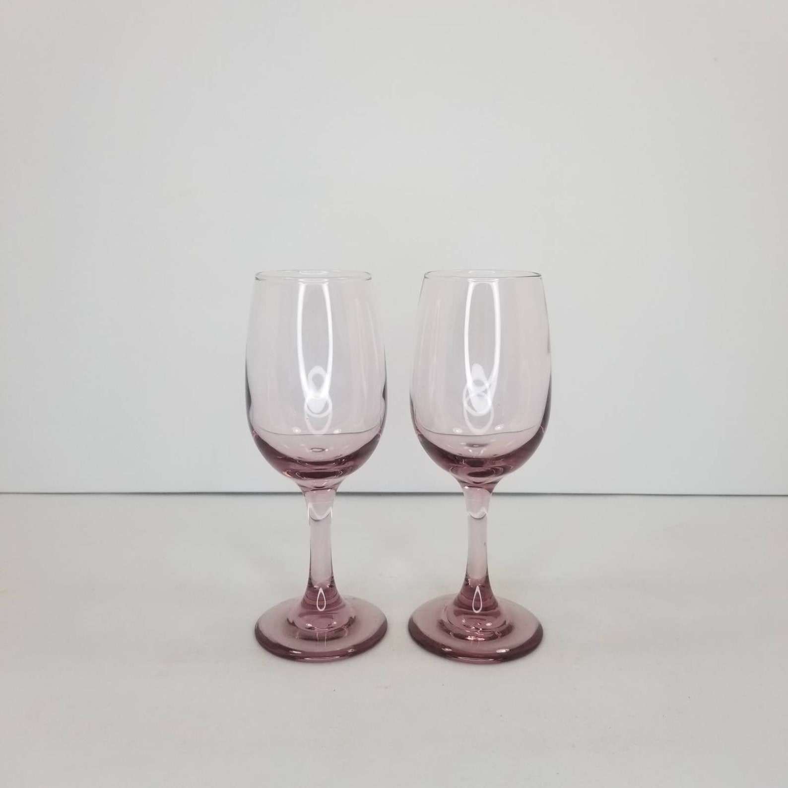 Vintage set of 2 Libbey Premiere Pink Water/Wine Glasses Pink Etsy