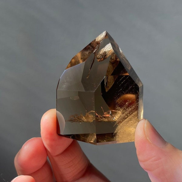 Genuine Smoky Citrine Point | Crystal Tower | From Brazil | Healing & Crystal Wand