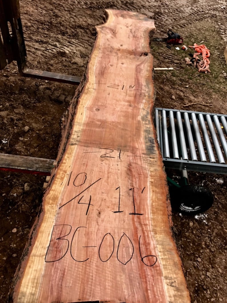 11 Foot Long Cherry live edge wood slab. 11 Foot Cherry live Etsy