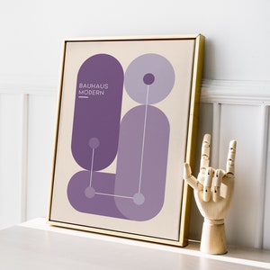 Bauhaus Purple Exhibition Geometric Poster, Bauhaus Abstract Home Decor, Mid Century Modern Wall Art, Eclectic Decor