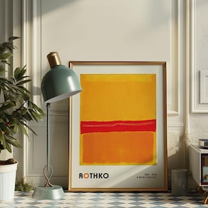 Mark Rothko Art Exhibition Poster, Rothko Abstract, Minimalist Wall Art, Rothko Orange Poster, Contemporary Wall Art, Modern Wall Decor