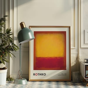 Mark Rothko Abstract Poster, Rothko Red/Orange Print, Minimalist Wall Art, Vintage Exhibition Poster, Mark Rothko Art Print