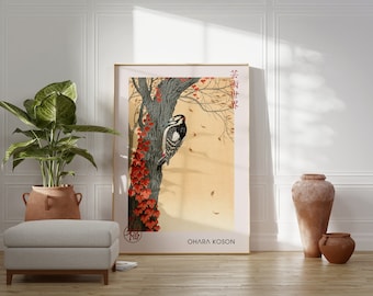 Ohara Koson Vintage Kunstdruck aus Japan: Vogel auf Baum