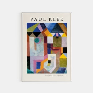 Paul Klee Poster, Colorful Architecture Poster, Klee Exhibition Poster, Vintage Wall Art, Museum of Modern Art, Minimalist Wall Art