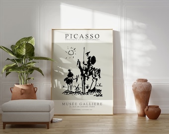 Picasso Don Quixote Print: Minimalist Line Art Poster