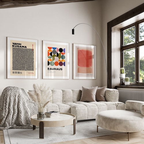 Bauhaus, Kusama, Rothko Art Prints: Gallery Wall Set of 3