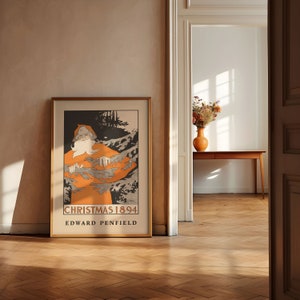 Vintage Christmas Edward Penfield Art Deco Print, Living Room Decor, Christmas Gift, Gallery Wall Art
