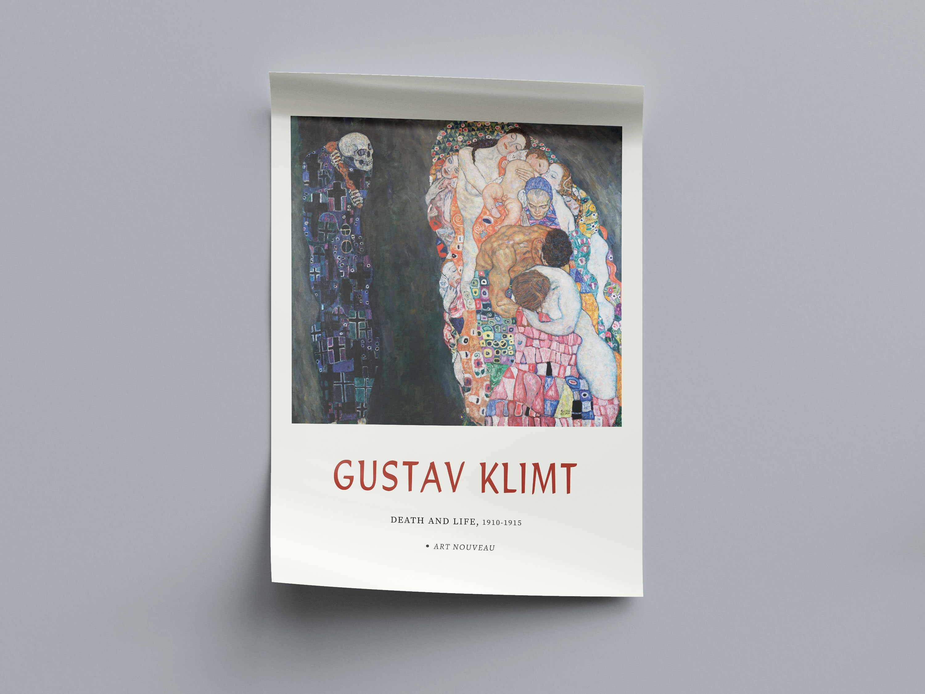 Gustav Klimt 'death' Exhibition Poster: Art Nouveau Print - Etsy