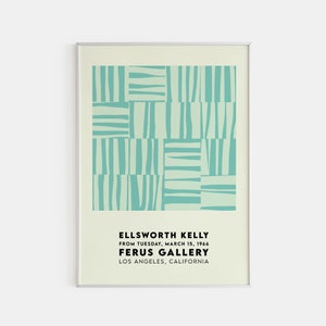 Kelly Ellsworth, Mint Stripes, Printed Art Poster, Pop Art, Minimalistic, Vivid Colour, Geometric Wall Art, Abstract Art, Living Room Decor