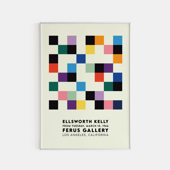 Ellsworth Kelly Exhibition Poster: Vintage Geometric Wall Art