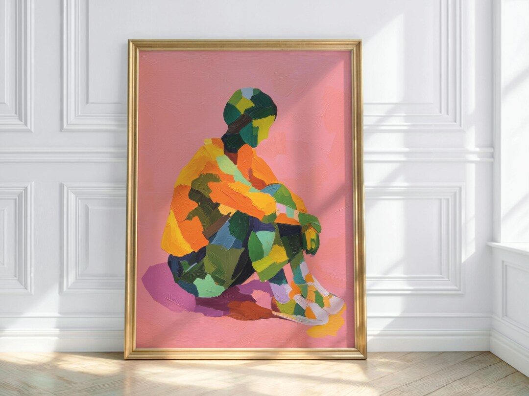 Colorful Abstract Figure Print: Retro Pop Art Poster, Modern Vibrant ...