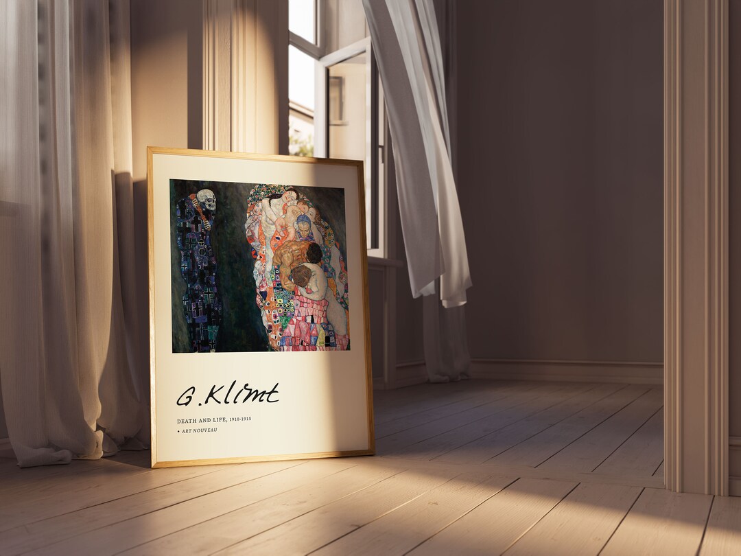 Gustav Klimt 'death and Life' Exhibition Art Print: Art Nouveau Decor ...