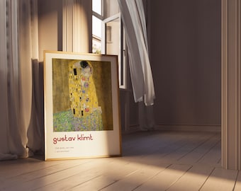 Poster del bacio di Gustav Klimt: stampa impressionista in stile Art Nouveau
