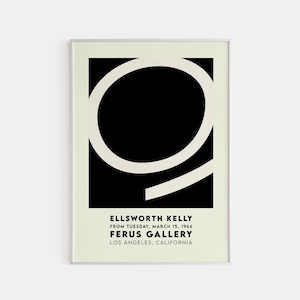 Ellsworth Kelly Art Print, Exhibition Poster, Geometric Shapes Poster, Minimalist Wall Art, Printed Art Poster, Living Room Decor