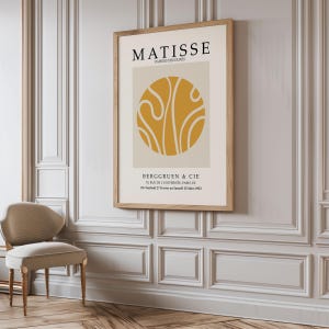 Matisse Abstract Poster, Henri Matisse Exhibition Poster, Matisse Yellow Cut Outs, Printed Matisse Poster, French Wall Art