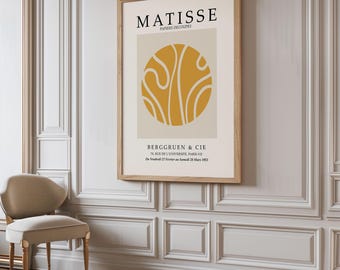 Póster de la exposición Matisse: Impresión artística abstracta amarilla