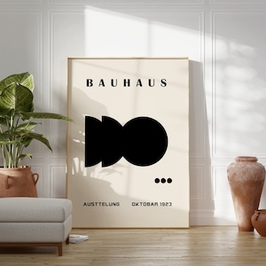 Black&White Geometric Bauhaus Poster, Abstract Bauhaus Wall Art, Mid Century Modern Home Decor, Trendy Print