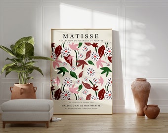 Matisse Pink Flower Art Print: poster met botanische bloemen