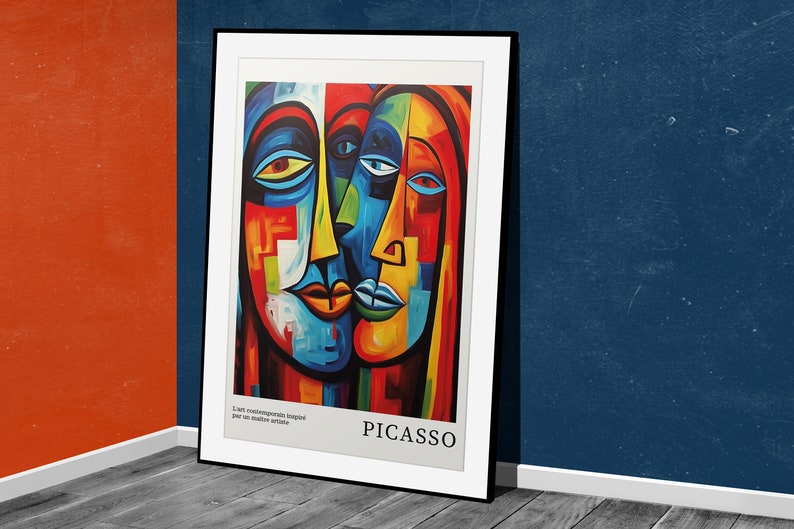 Pablo Picasso Geometric Faces Art Print: Vintage Maximalist Decor - Etsy