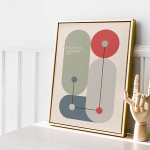 Bauhaus Exhibition Poster, Geometric Bauhaus Print, Bauhaus Decor, Mid Century Modern Wall Art, Colorful Abstract Wall Art, Eclectic Decor