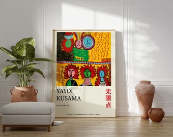 Yayoi Kusama Exhibition Poster: Japanese Modern Art Print