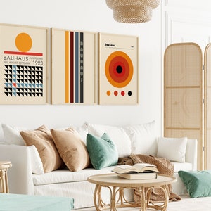 Bauhaus Wall Art Set: Retro Abstract Exhibition Posters - Etsy
