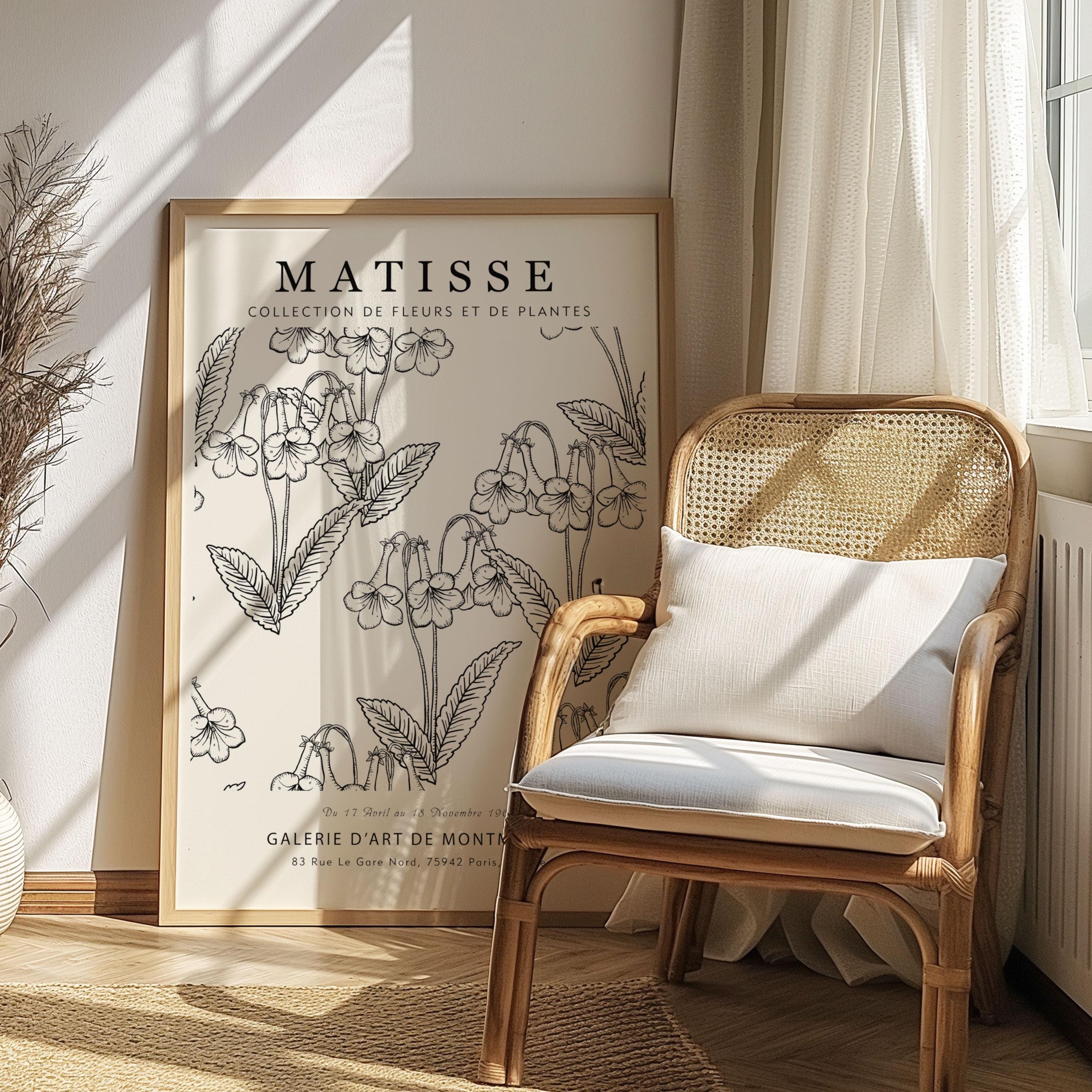 Matisse Flower Art Print: Black and White Botanical Poster - Etsy