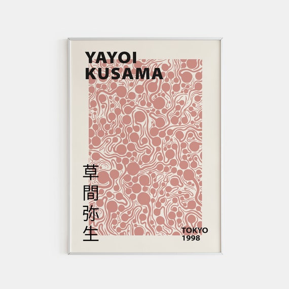 Yayoi Kusama Exhibition Poster, Pink Waves, Tokyo 1998 - Etsy