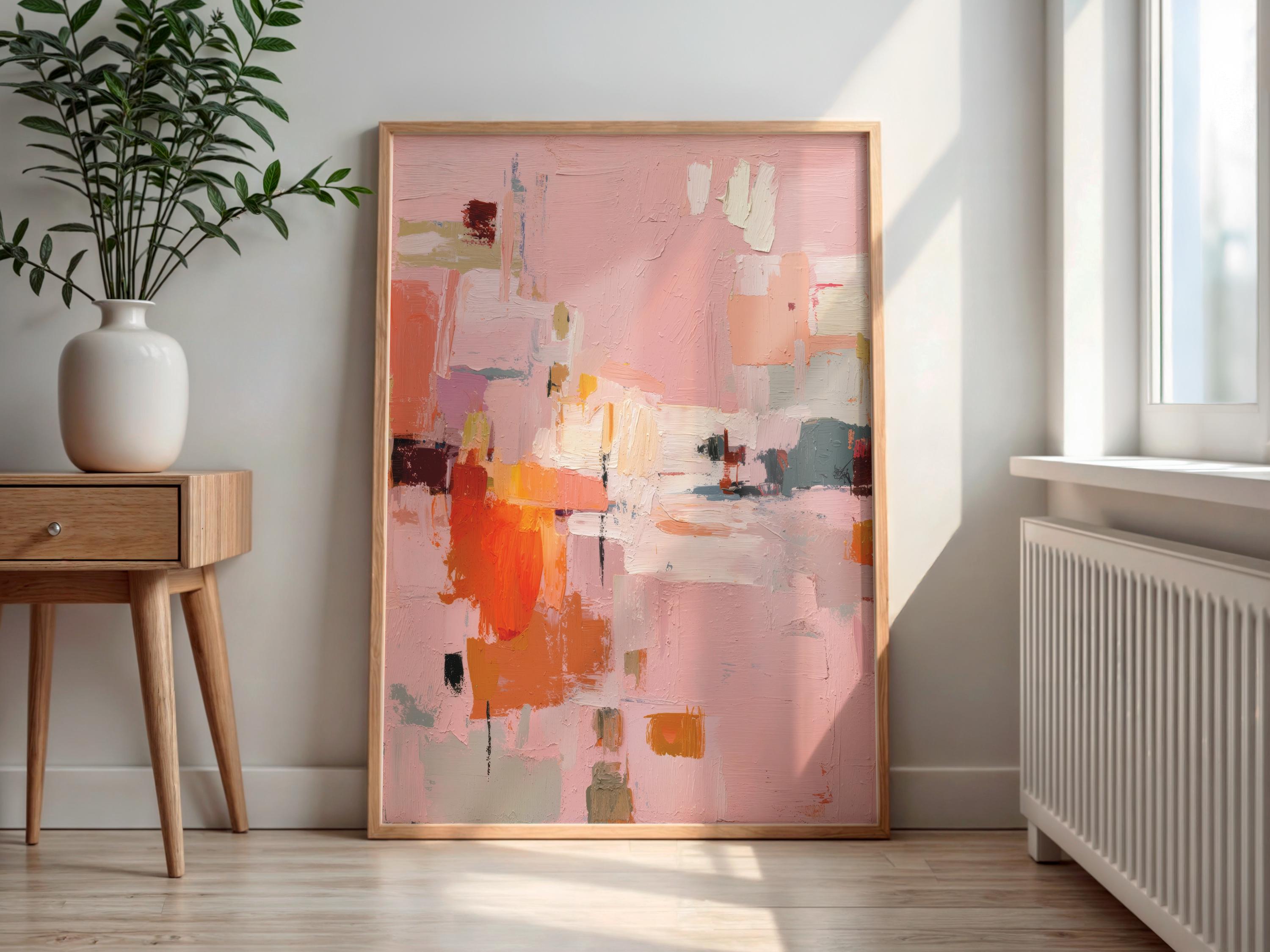 Pink Abstract Art Print, Modern Wall Decor - Etsy