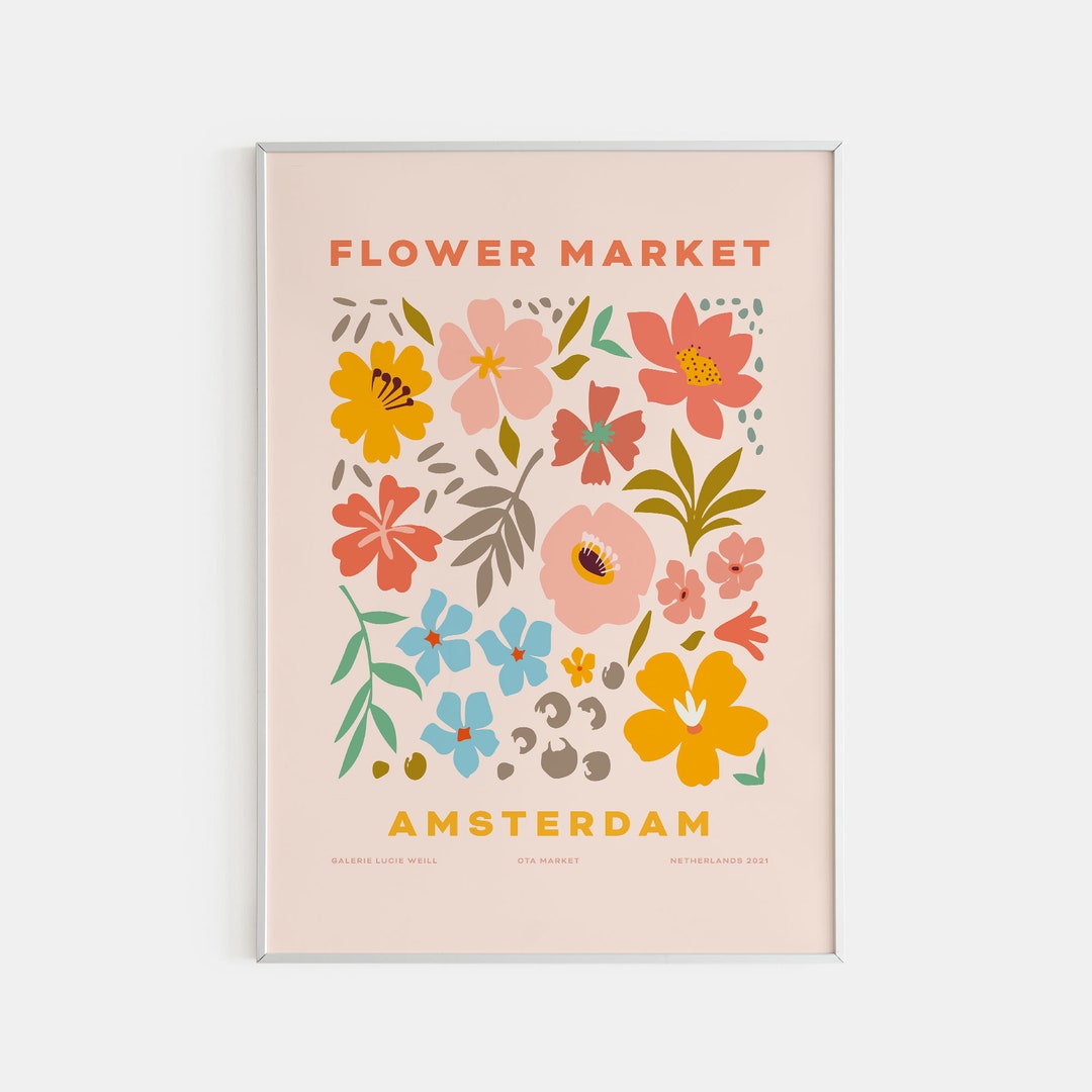 Amsterdam Flower Market Poster: Floral Art Print - Etsy