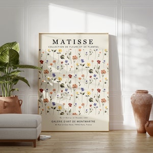 Matisse Flower Poster, Flower Market Poster, Printed Art Poster, Matisse Art Print, Pink Flower Poster, Living Room Decor, Florist Gift