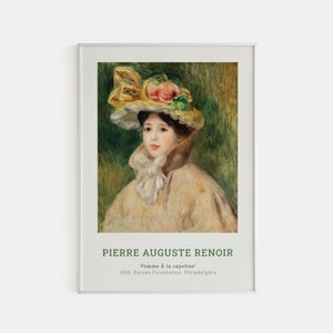 Renoir Wall Art Print, Renoir Painting, Printed Renoir Poster, Renoir Exhibition Poster, Femme Art Print, Renoir Vintage Poster