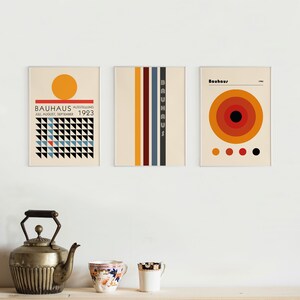 Bauhaus Wall Art Set: Retro Abstract Exhibition Posters - Etsy