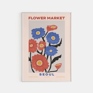 Flower Market Seoul Art Print, Flower Market Poster, Abstract Art Print, Flower Abstract, Florist Gift