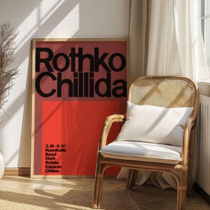 Mark Rothko Eduardo Chillida Poster, Exhibition Poster Mark Rothko 1962, Mid Century Wall Art, High Quality Poster