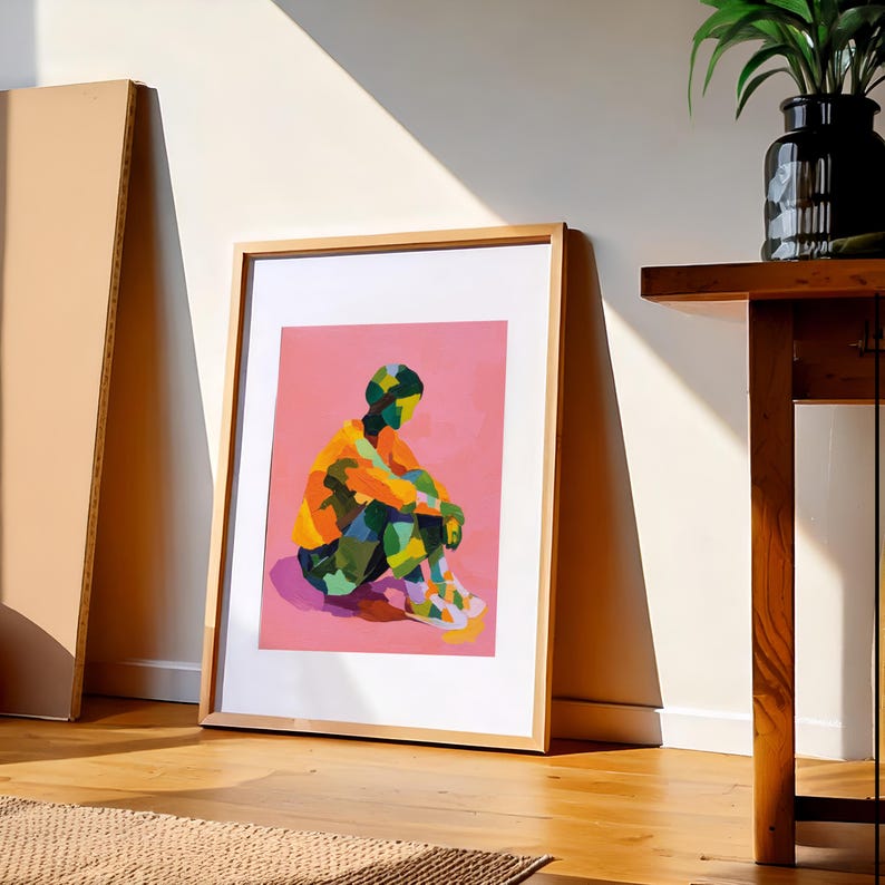 Colorful Abstract Figure Print: Retro Pop Art Poster, Modern Vibrant ...