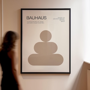 Bauhaus Exhibition Poster: Beige Abstract Geometric Print