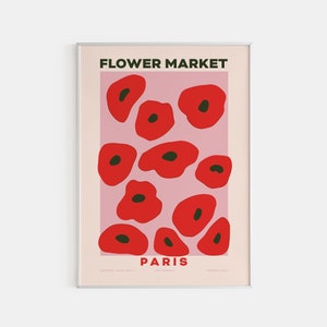 Flower Market Paris Art Print, Flower Market Poster, Paris Poster, Abstract Print, Flower Poster