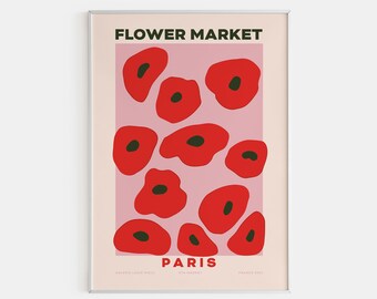 Paris Flower Market Art Print: Abstract Floral Poster
