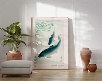 Ohara Koson Koi Fish Print: Japanese Vintage Art (Museum Quality)