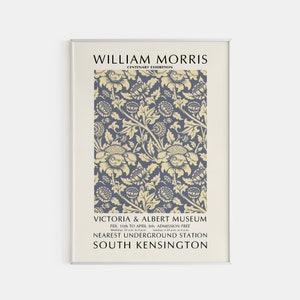 Impression d'art William Morris, affiche d'exposition, affiche de fleurs William Morris, décoration murale vintage, affiche de fleurs vintage