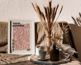 Yayoi Kusama Exhibition Poster, Pink Waves, Tokyo 1998 - Etsy