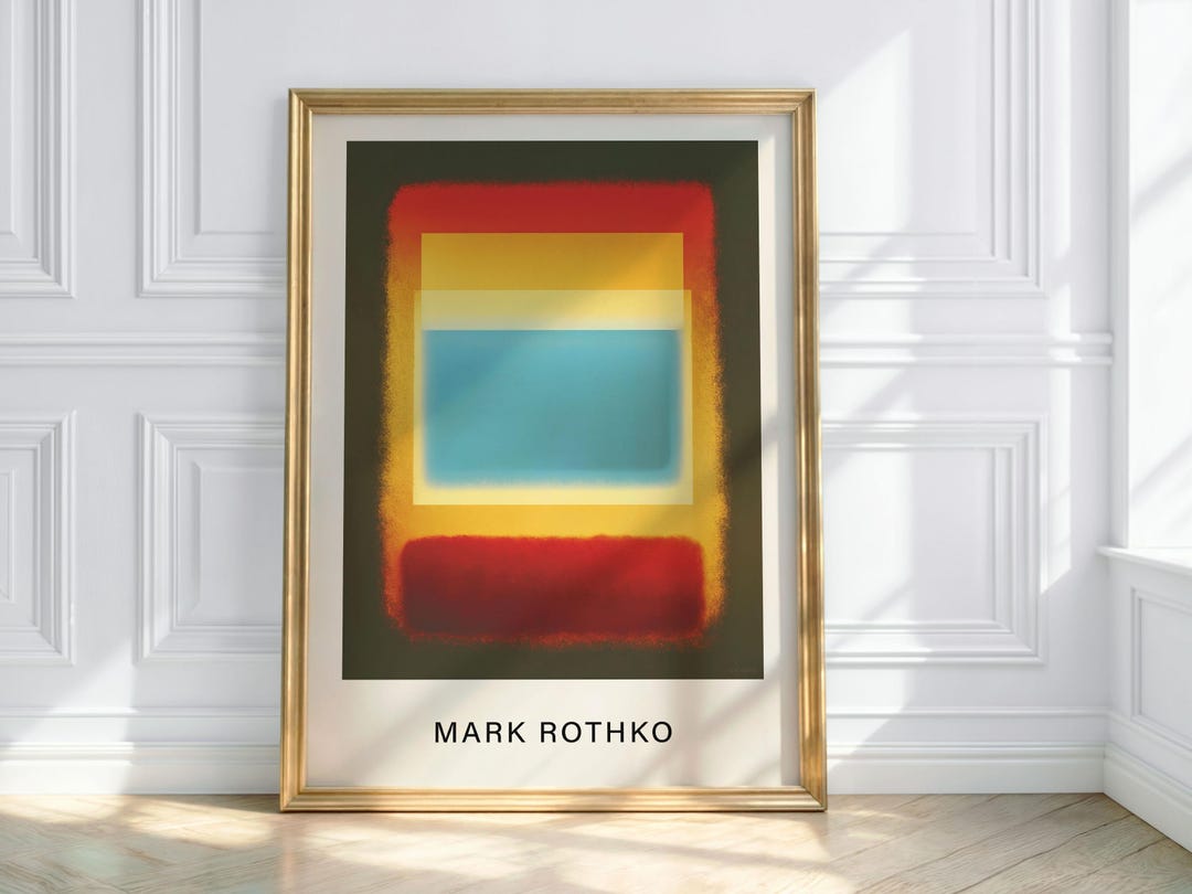 Mark Rothko Rt Mark Rothko Style Abstract Print: Teal Yellow Red Minimalist Color ...