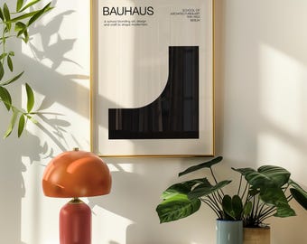 Bauhaus-tentoonstellingsposter: geometrisch abstracte kunstafdruk