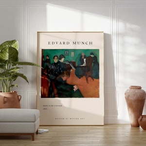 Edward Munch Vintage Exhibition Scream Poster, Famous Painting Wall Decor, Minimalist Museum Quality Print