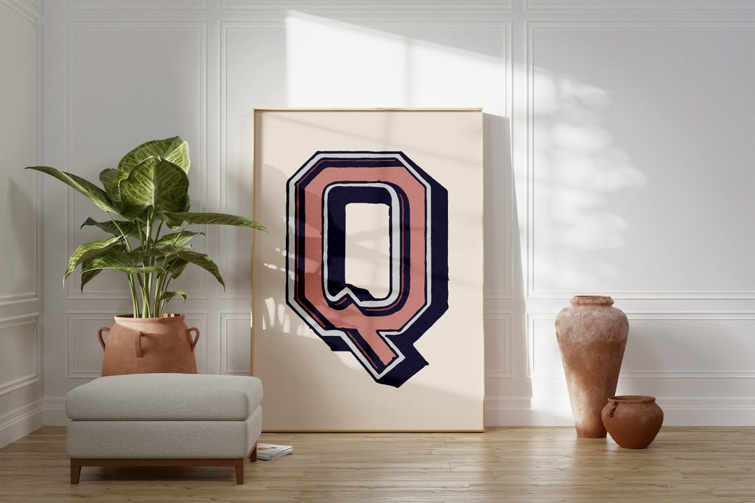 Vintage Letter Q Print: Eclectic Typography Poster - Etsy