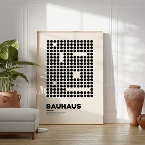 Geometric Black&White Bauhaus Poster, Bauhaus Art Print, Mid Century Modern Print, Gallery Wall Art, Minimalist Home Decor