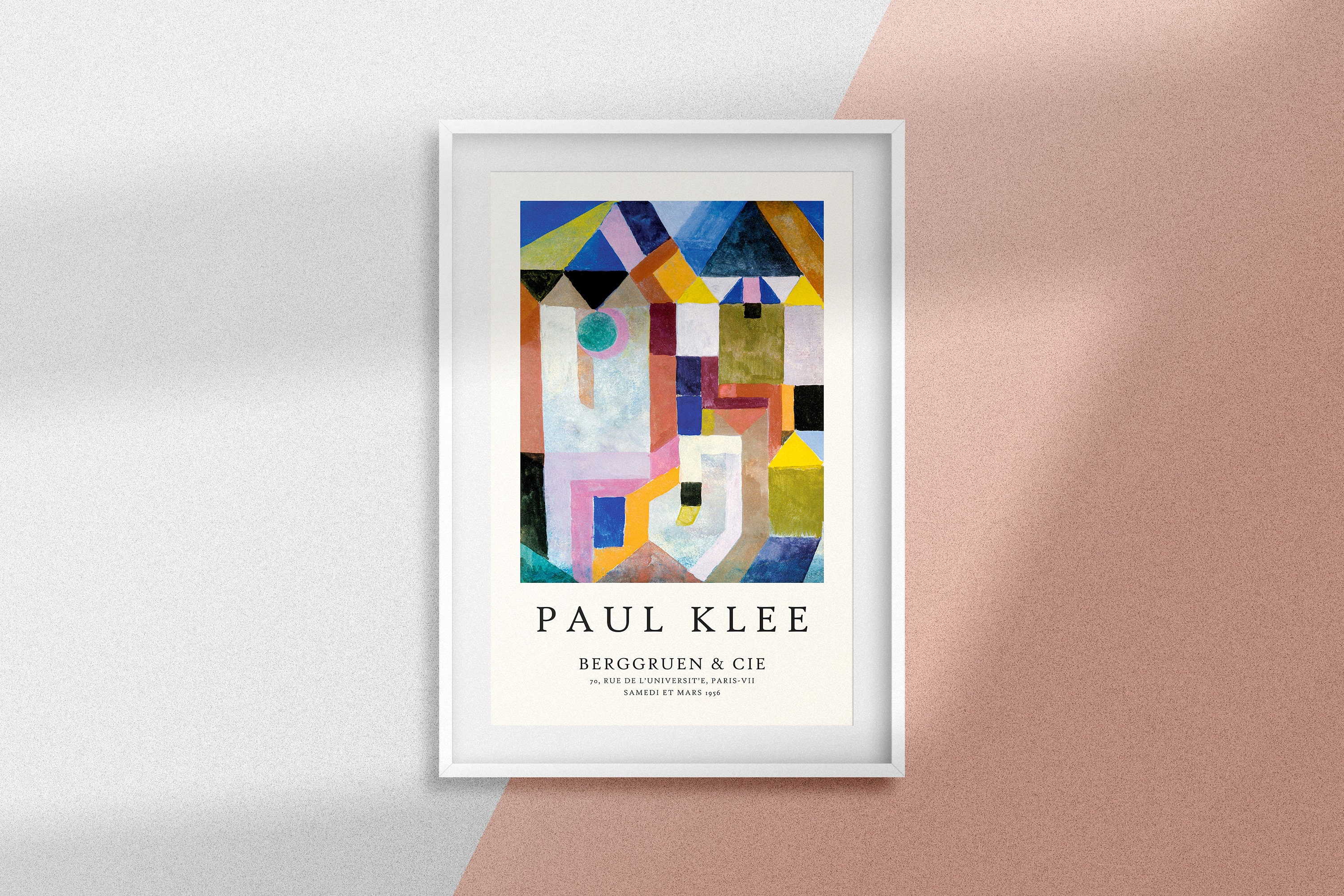 Paul Klee Exhibition Poster: Colorful Architecture, Minimalist Art